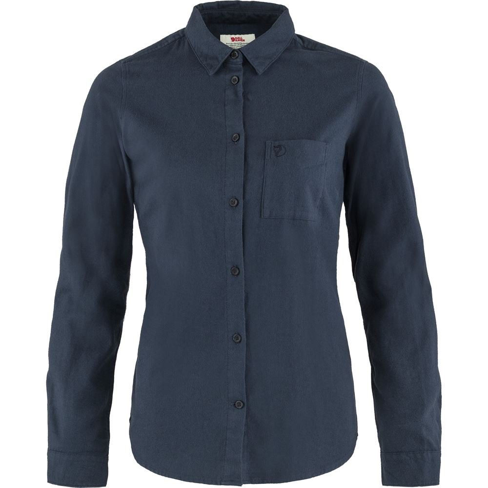 Ovik Flannel Shirt W - Navy-Navy