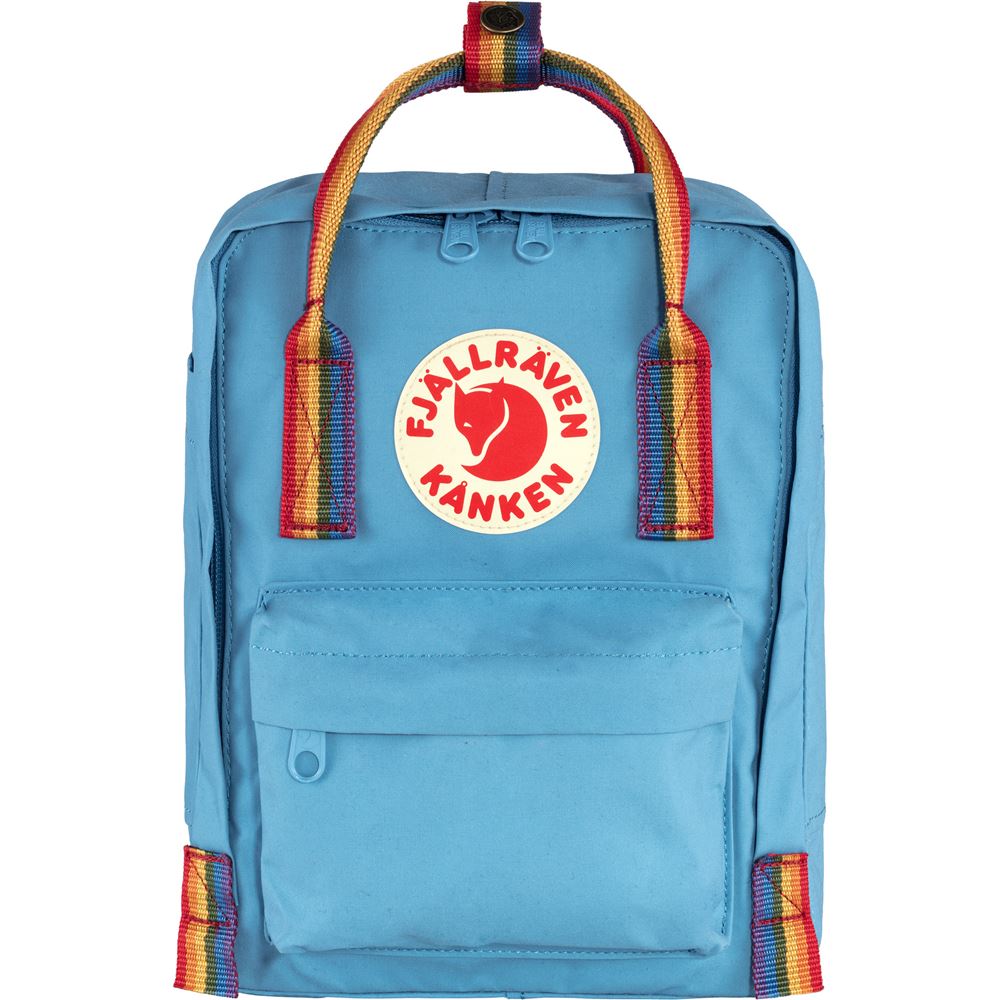 Kanken Rainbow Mini - Air Blue-Rainbow Pattern