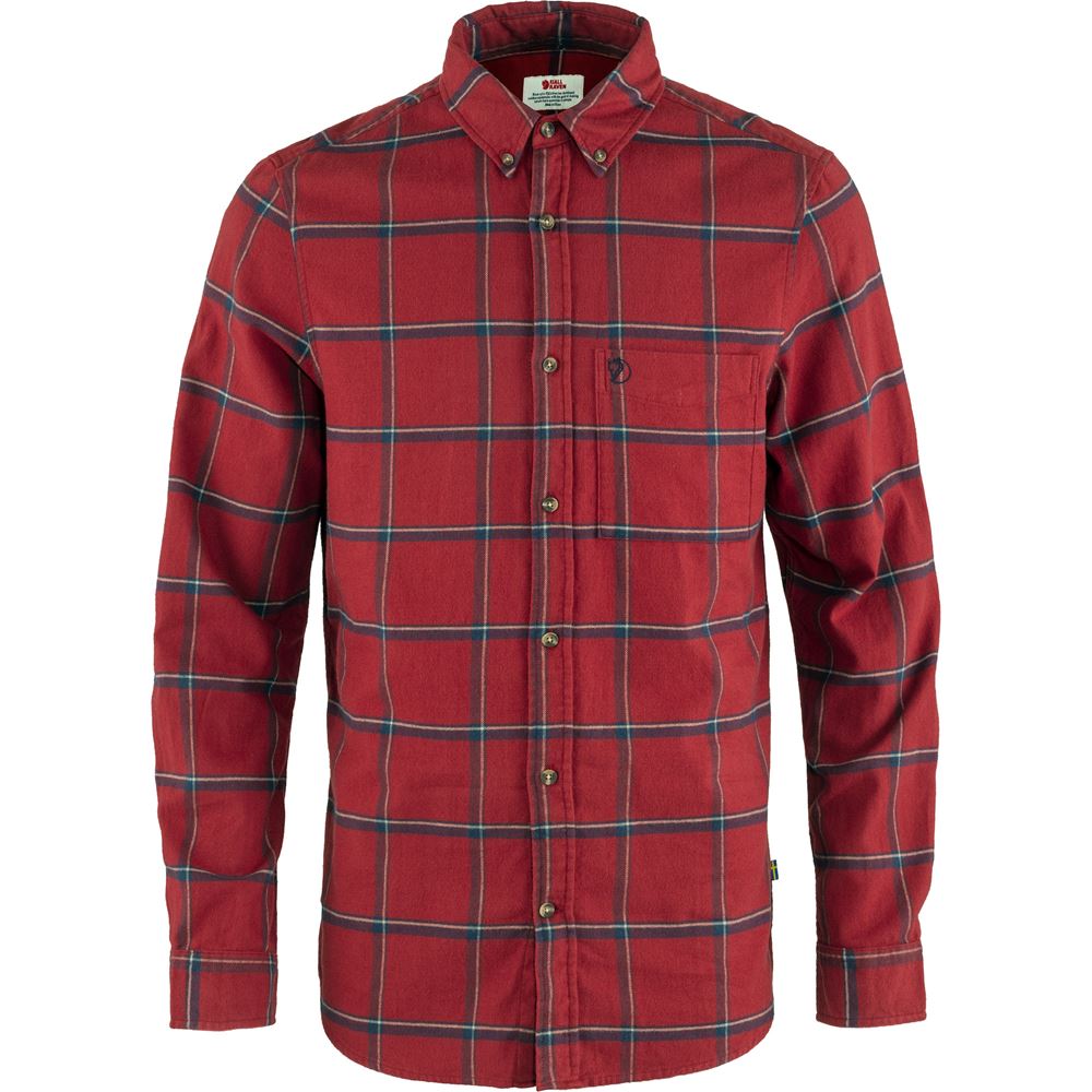 Ovik Comfort Flannel Shirt M - Red Oak-Navy