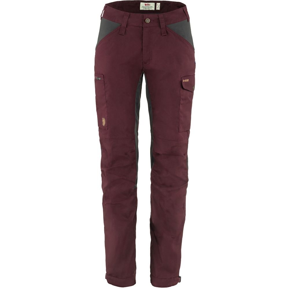 Kaipak Trousers Curved W - Dark Garnet-Dark Grey