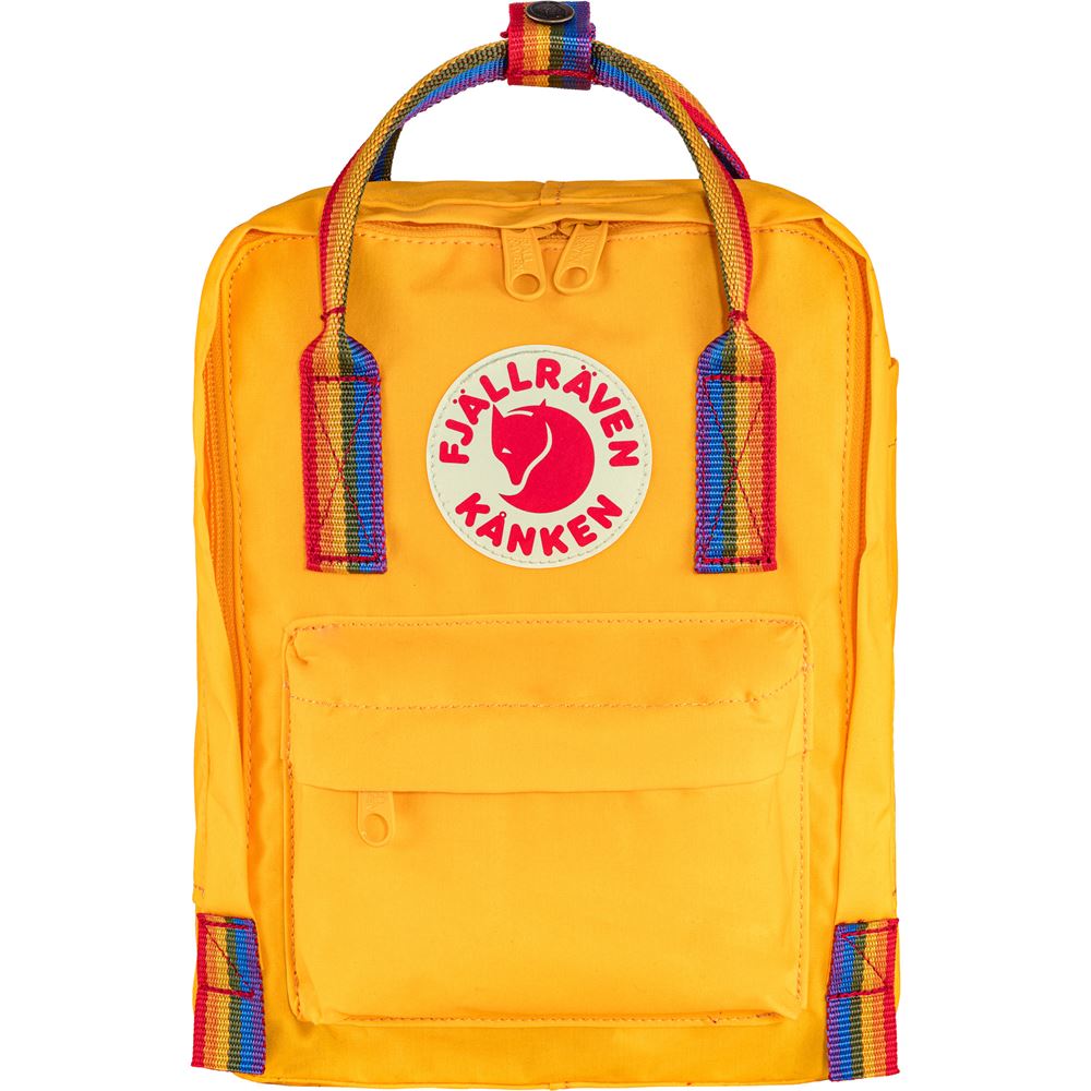 Kanken Rainbow Mini - Warm Yellow-Rainbow Pattern