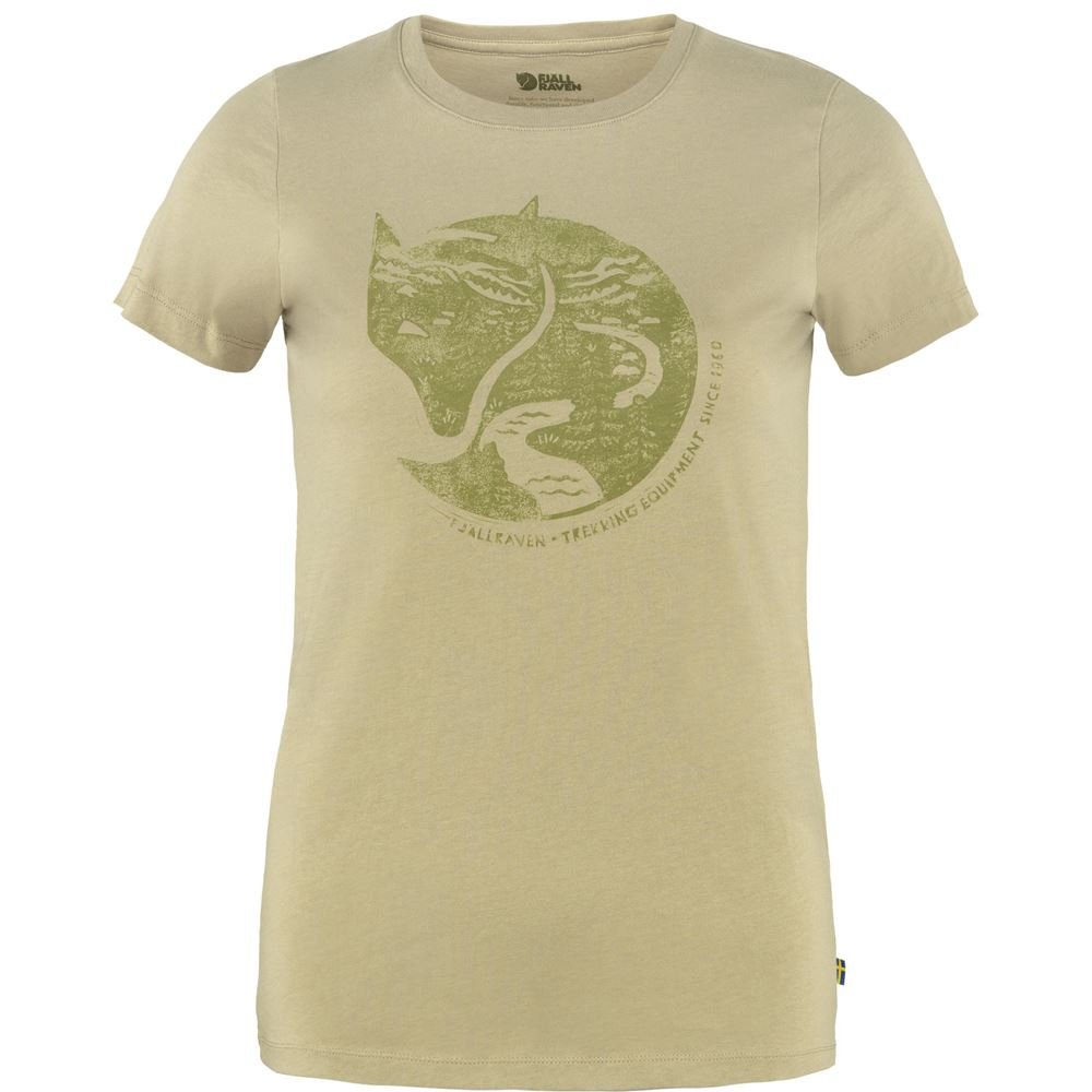 Arctic Fox Print T-shirt W - Sand Stone