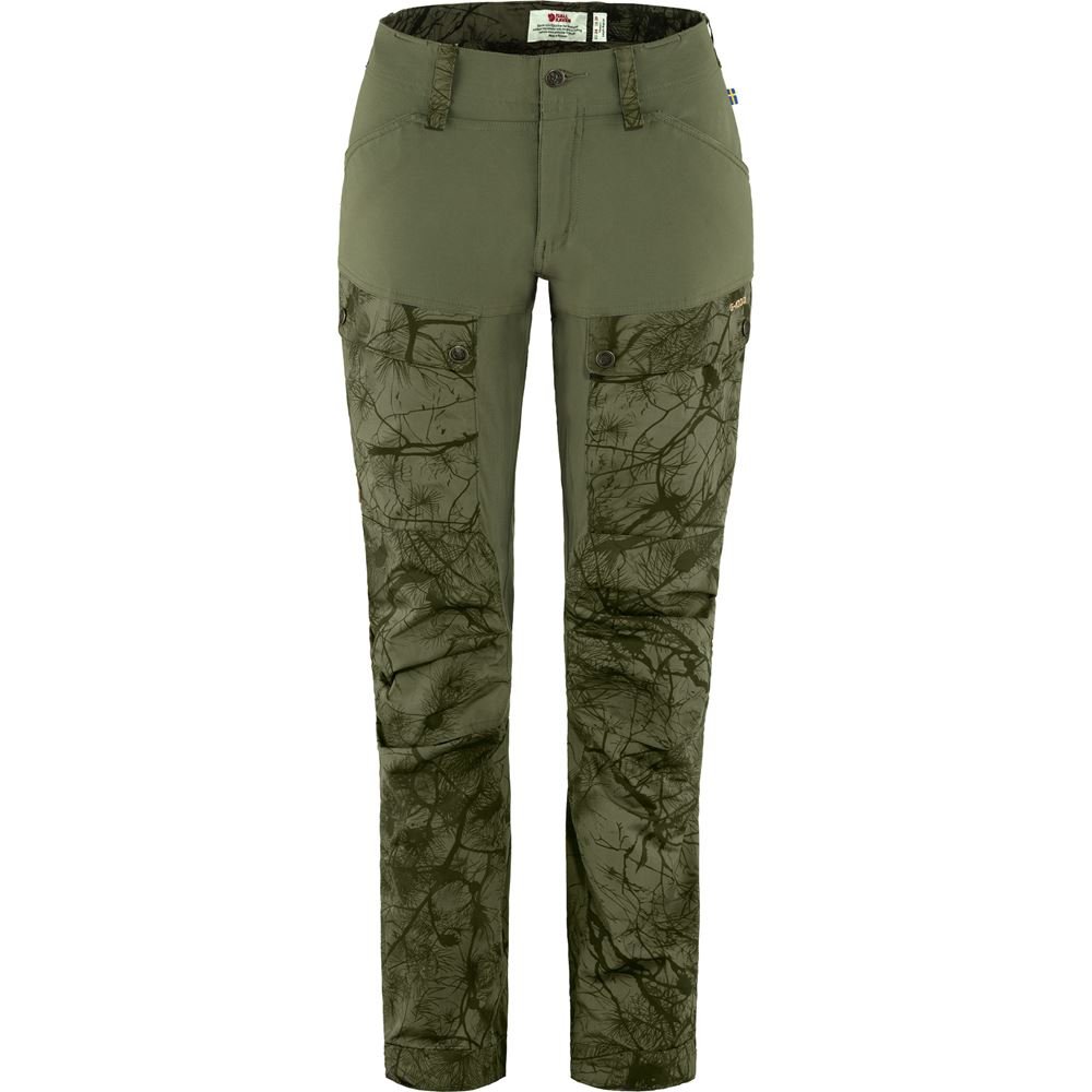 Keb Trousers Curved W Reg - Green Camo-Laurel Green