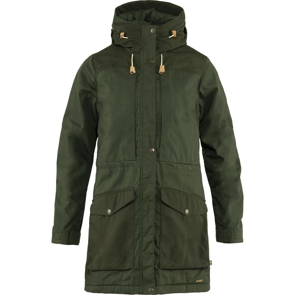 Singi Wool Padded Parka W - Deep Forest