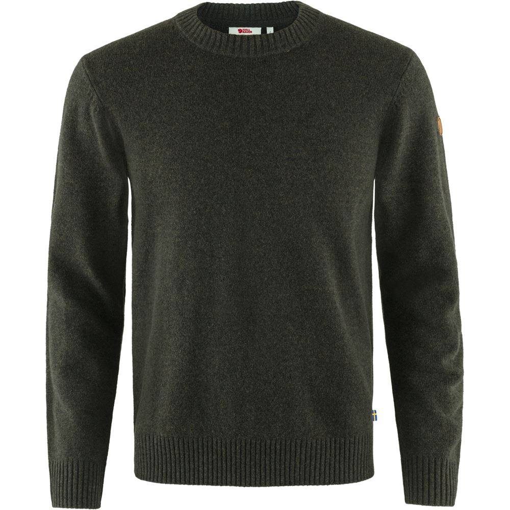 Ovik Round-neck Sweater M - Dark Olive