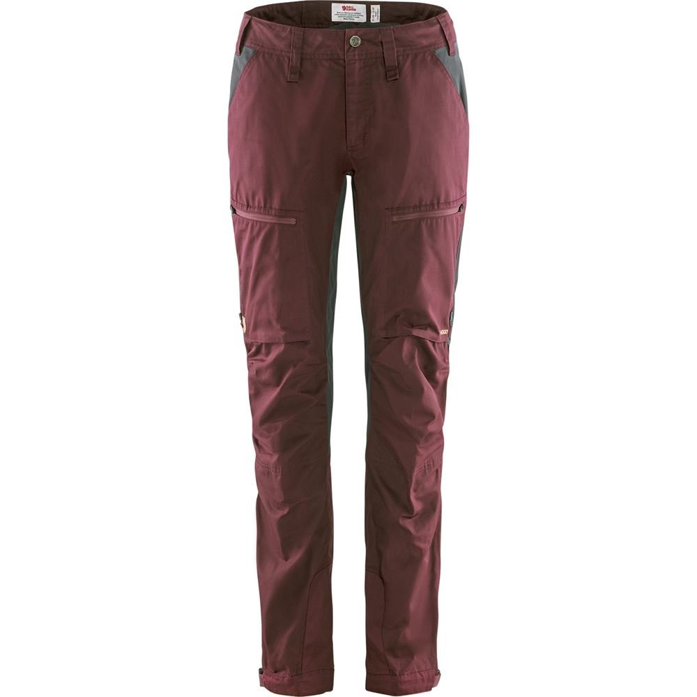 Abisko Lite Trekking Trousers W Reg - Dark Garnet-Dark Grey