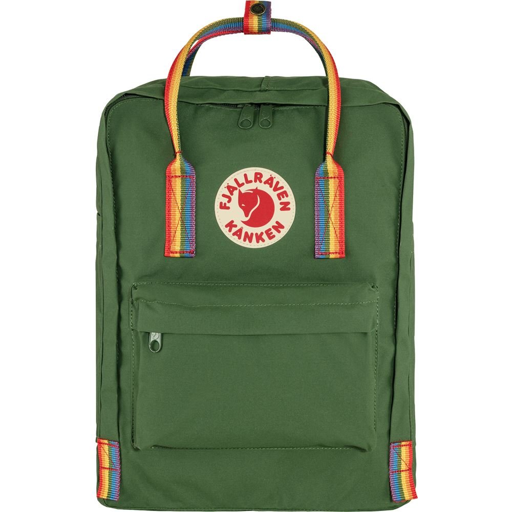 Kanken Rainbow - Spruce Green-Rainbow Pattern