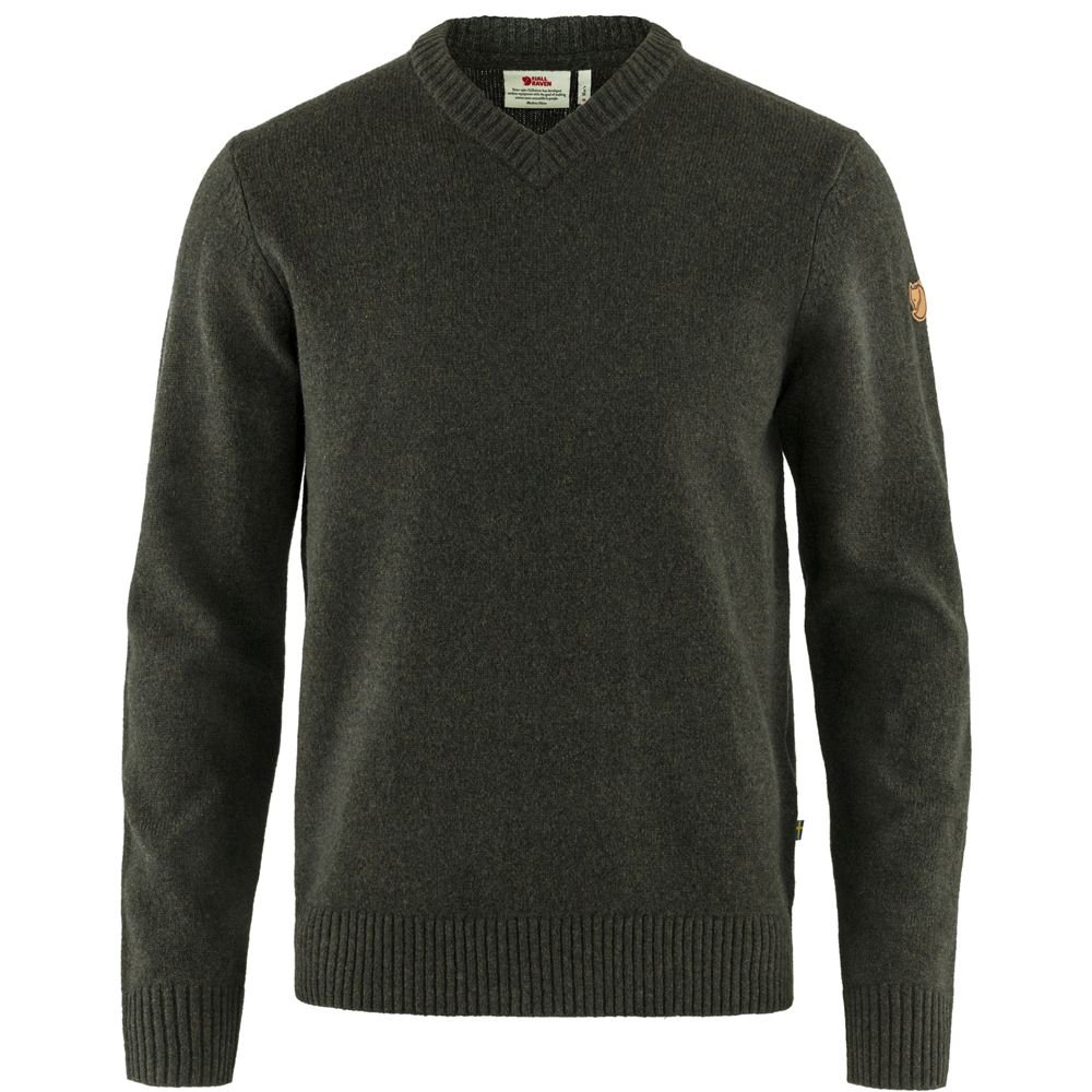 Ovik V-neck Sweater M - Dark Olive