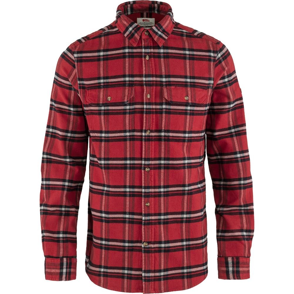 Ovik Heavy Flannel Shirt M - Red Oak-Fog