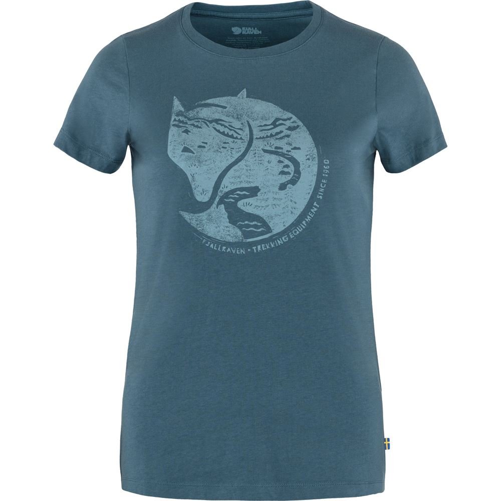 Arctic Fox Print T-shirt W - Indigo Blue