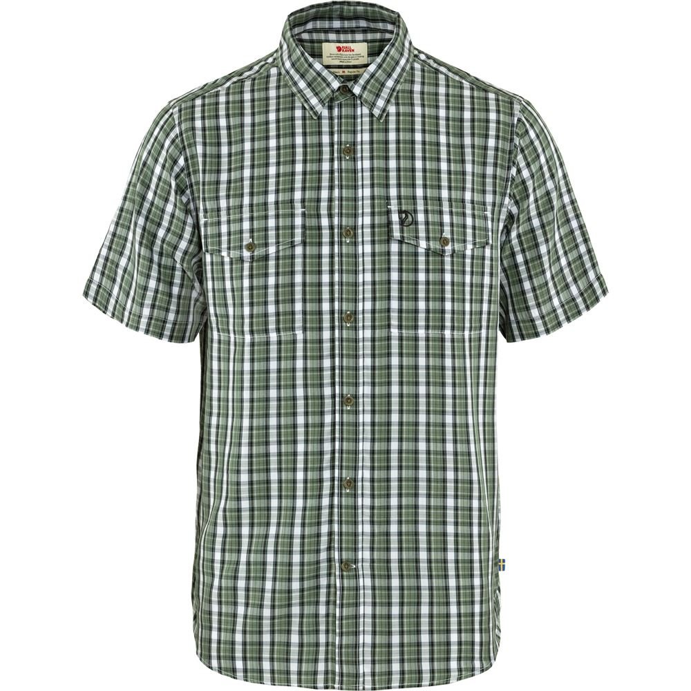 Abisko Cool Shirt SS M - Patina Green-Dark Navy