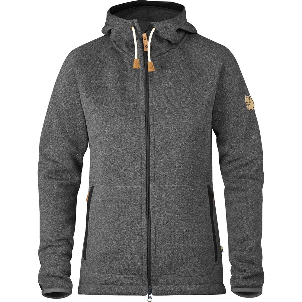 Ovik Fleece Hoodie W - Dark Grey