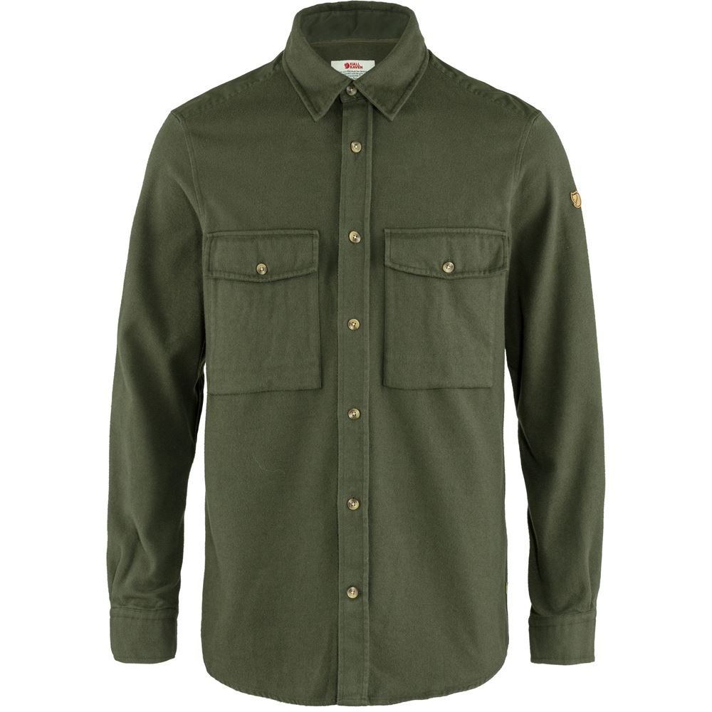 Ovik Twill Shirt M - Deep Forest-Deep Forest