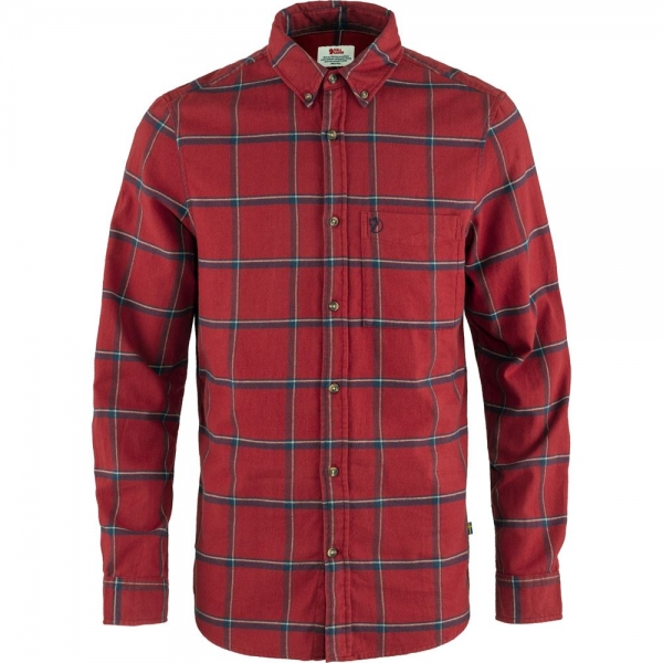 Ovik Comfort Flannel Shirt M - Red Oak-Navy