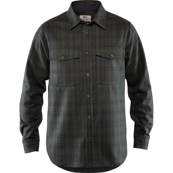 Ovik Re-Wool Shirt LS M - Dark Grey-Olive