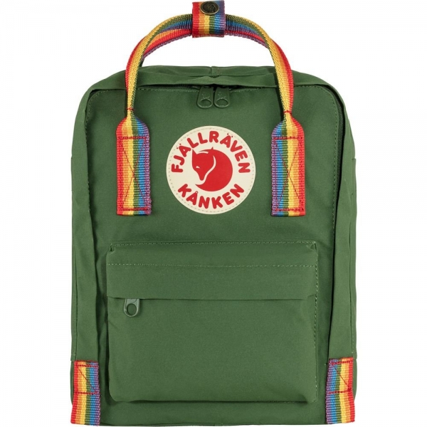 Kanken Rainbow Mini - Spruce Green-Rainbow Pattern