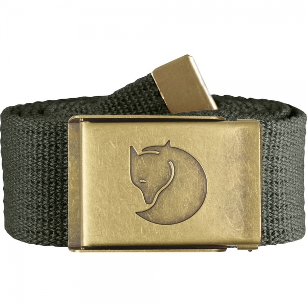 Canvas Brass Belt 4 cm - Mountain Grey