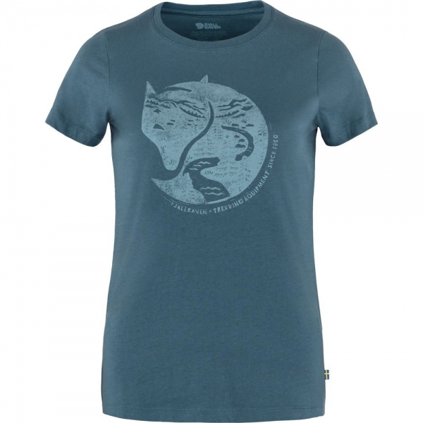 Arctic Fox Print T-shirt W - Indigo Blue